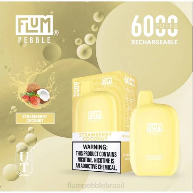 FLUM PEBBLES 6000 baforadas coco de morango 828A72 | FLUM PEBBLE BRASÃLIA